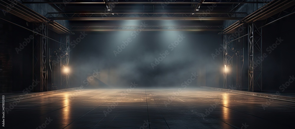 Poster dimly lit film studio copy space image place for adding text or design