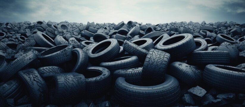 Disposing of used car tires Copy space image Place for adding text or design