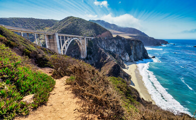 Bixby Bridge, Highway 1 Big Sur - California, USA, Travel concept