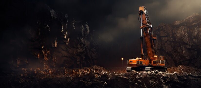 Drilling for exploration purposes Copy space image Place for adding text or design