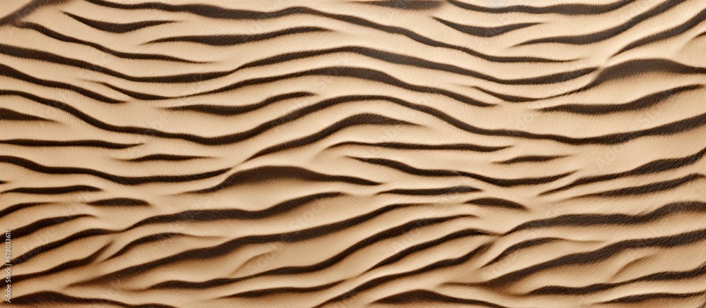 Poster detailed and beautiful zebra animal skin leather pattern seamlessly repeated on a khaki background c