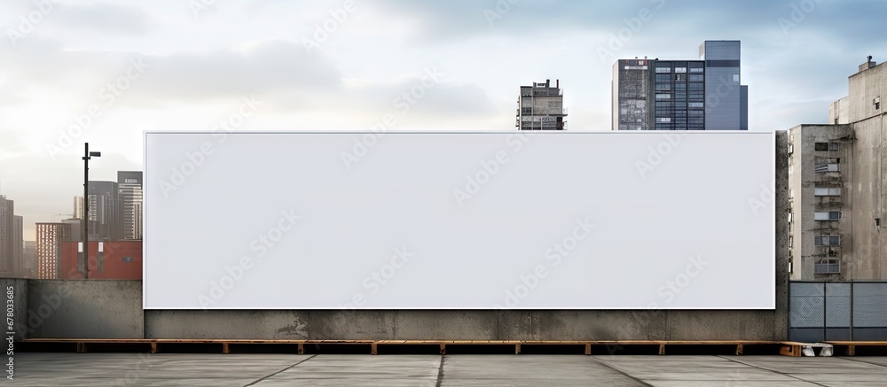 Aufkleber empty advertising banner on construction site fence copy space image place for adding text or design