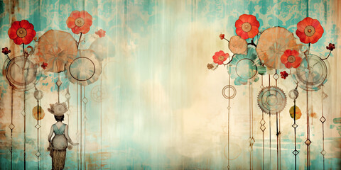 background with flowers, with copy space