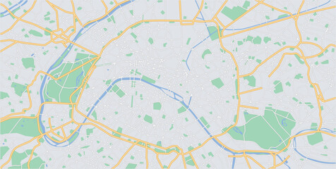 Layered editable vector illustration outline of Paris,France.