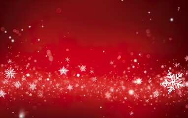 Red Christmas banner with snowflakes