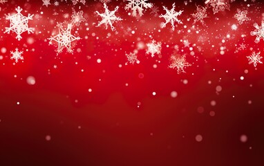 Obraz na płótnie Canvas Red Christmas banner with snowflakes