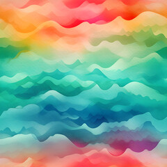abstract colourful watercolour rainbow gradient waves seamless texture pattern