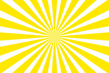 Yellow Sunburst Pattern Background, Vector Illustration