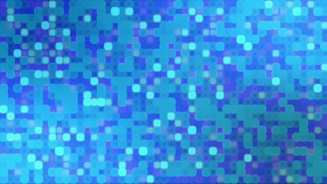 Blue blurred loop background with flashing and shaking square dots.
