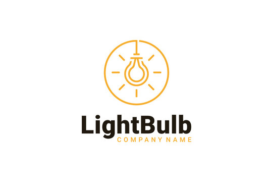 Lightbulb electric lamp outline logo
