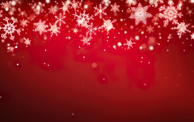 Red Christmas banner with snowflakes