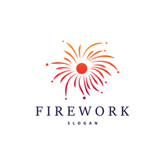 Firework Logo, Modern Abstract Design Simple Colorful Spark, Vector Template Illustration