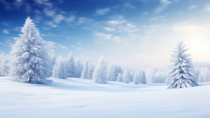 Winter landscape with trees coberd with snow
Beauty of a Snowscape, Christmas background
Seasonal Greetings or Winter-Themed Designs