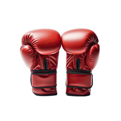 Fototapeta na wymiar Red Boxing Gloves Isolated on Transparent or White Background, PNG