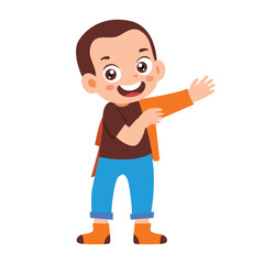 Little Kid wearing clothes getring dressed daily routine Activity. Little Boy dressing. Children discipline preparing fashion. Isolated Element Objects. Flat Style Icon Vector Illustration