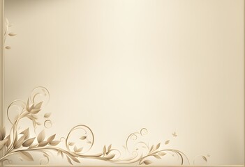 Beige floral background with space. Template, banner, wallpaper.