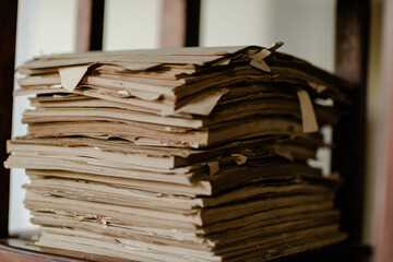stack of old books