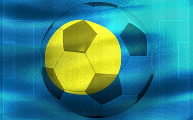 Illustration of a soccer ball with the flag in blue and yellow