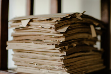 stack of old books