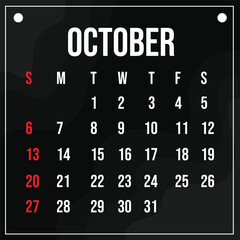 Vector 2024 Calendar Month Template