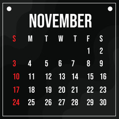 Vector 2024 Calendar Month Template