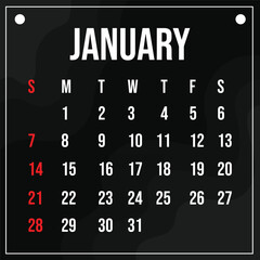 Vector 2024 Calendar Month Template