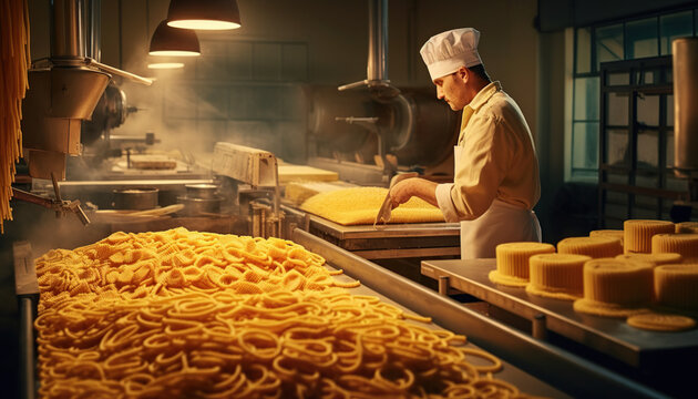 Pasta Factory, Produces various pasta shapes