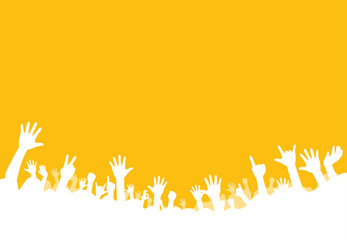 歓喜する観客シルエットのイメージイラスト