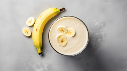 Banana smoothie in a glass