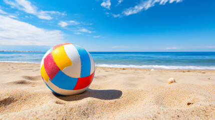 Fototapeta na wymiar Beach ball on the sand