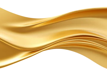 Fotobehang Gilded Metal Elegance: Golden Banner Isolated on Transparent Background © Cool Free Games
