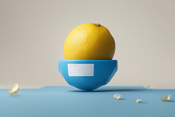 Mockup in the form of a blue cream bottle.