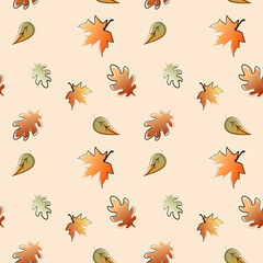 seamless pattern of autumn leaves. vector illustration