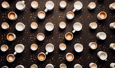 A Table of Refreshing Beverages Overflowing with White Cups