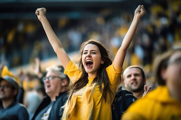 Fototapeta premium yellow supporter, AI generated