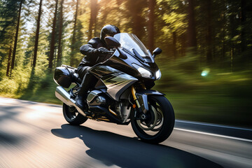Obraz premium speed motorcycle, AI generated