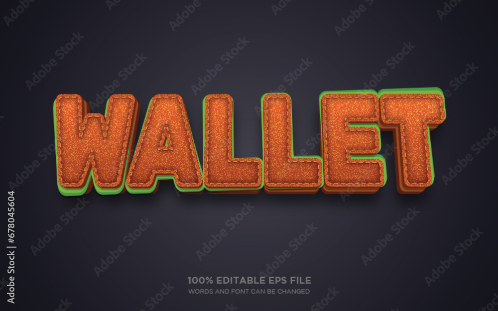 Poster wallet 3d editable text style effect