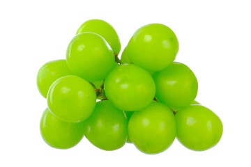 Green grapes isolated on white background