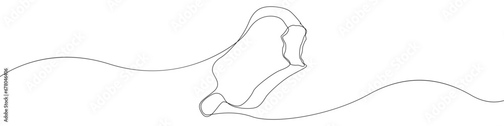 Poster one line drawing ice cream vector. ice cream in a waffle cup single line vector linear icon. ice cre