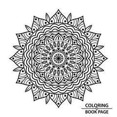 Tattoo Mandala Design of Coloring Book Page for Adults