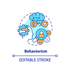 2D editable multicolor behaviorism icon, simple isolated vector, learning theories thin line illustration.