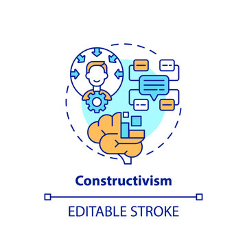 2D editable multicolor constructivism icon, simple isolated vector, learning theories thin line illustration.