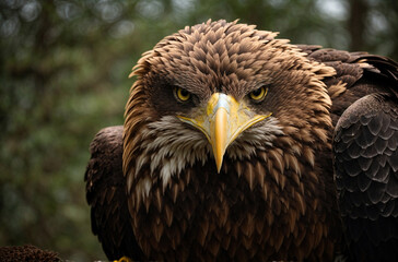 Obraz premium Close up shot portrait of eagle with blurred background