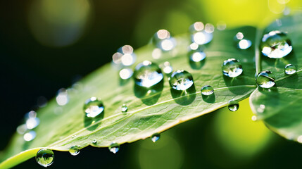 Beautiful water drops sparkle