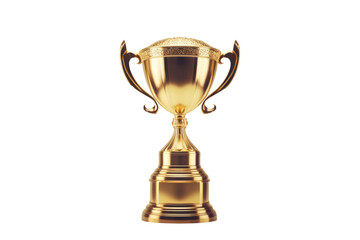 Fototapeta na wymiar Champion trophy, shiny golden cup isolated on transparent background.