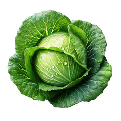 Fototapeta premium Cabbage on a Transparent Background Isolated on Transparent or White Background, PNG