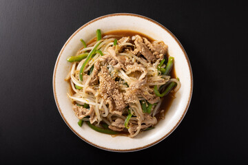 豚肉ともやしとピーマンのオイスター炒め