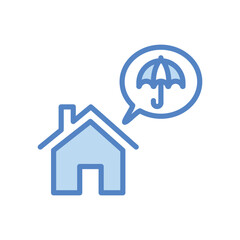 Home Insurance icon isolate white background vector stock illustration.