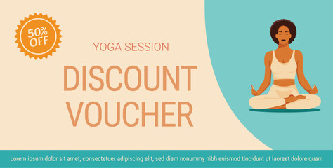 Yoga Discount voucher - obrazy, fototapety, plakaty