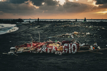 
abandoned rescue boat on the beach